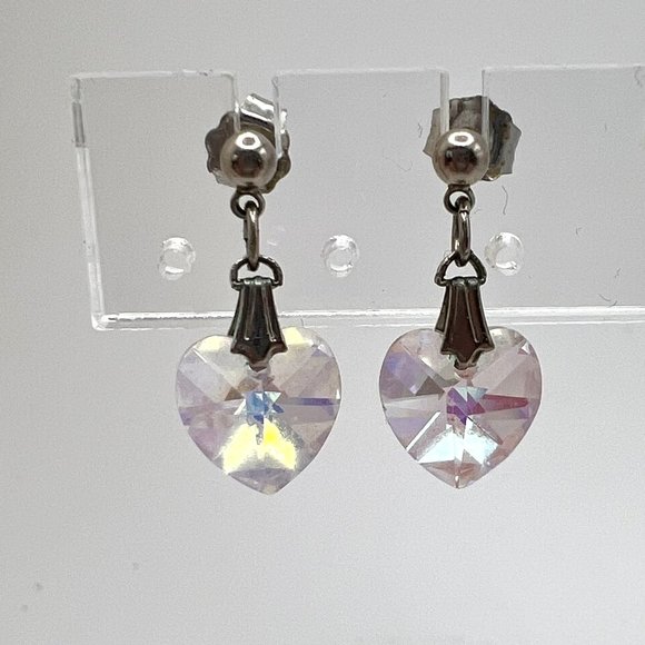Crystal Sweetheart Pierced Earrings - Picture 1 of 4